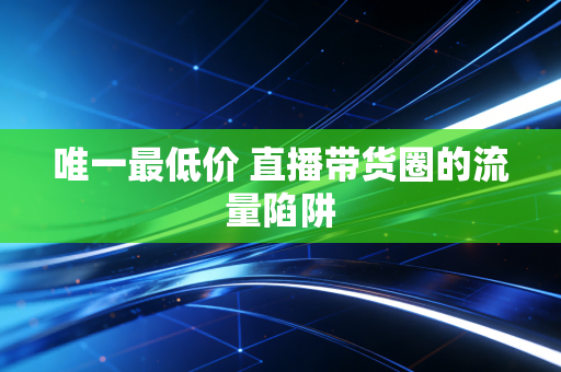 唯一最低价 直播带货圈的流量陷阱