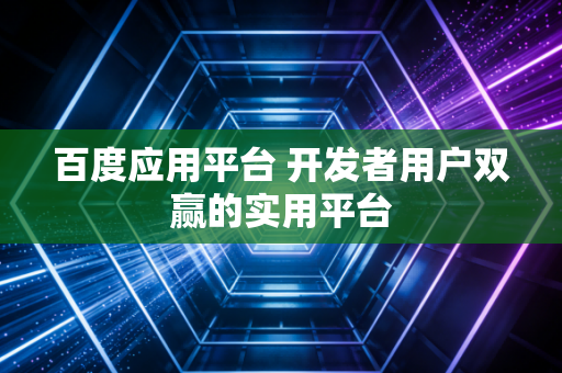百度应用平台 开发者用户双赢的实用平台