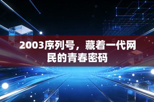 2003序列号，藏着一代网民的青春密码