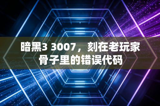 暗黑3 3007，刻在老玩家骨子里的错误代码