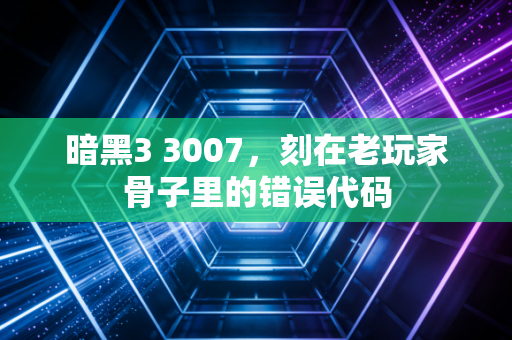 暗黑3 3007，刻在老玩家骨子里的错误代码