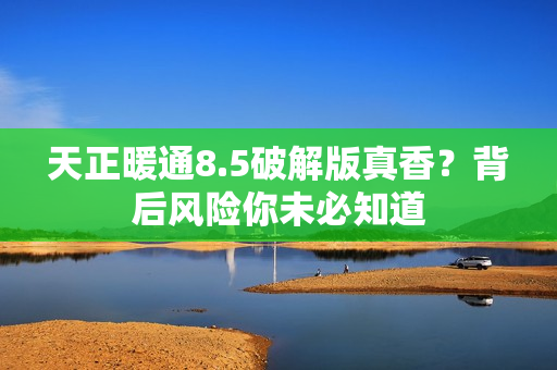 天正暖通8.5破解版真香？背后风险你未必知道