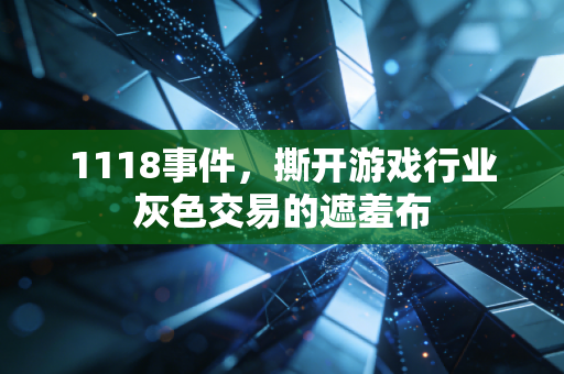1118事件，撕开游戏行业灰色交易的遮羞布