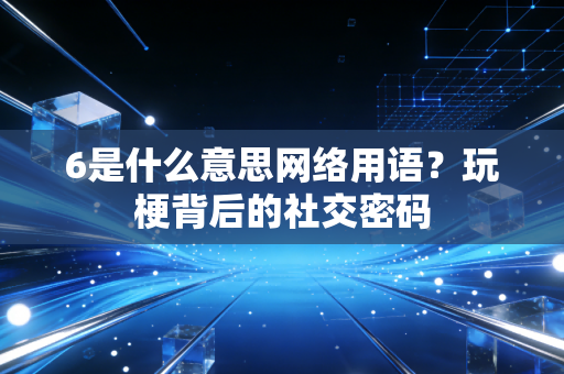 6是什么意思网络用语？玩梗背后的社交密码