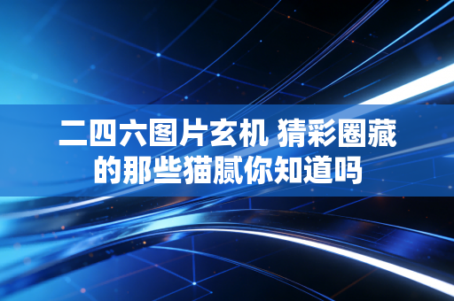二四六图片玄机 猜彩圈藏的那些猫腻你知道吗