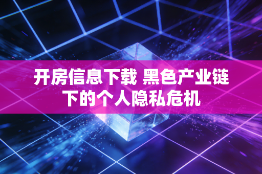 开房信息下载 黑色产业链下的个人隐私危机