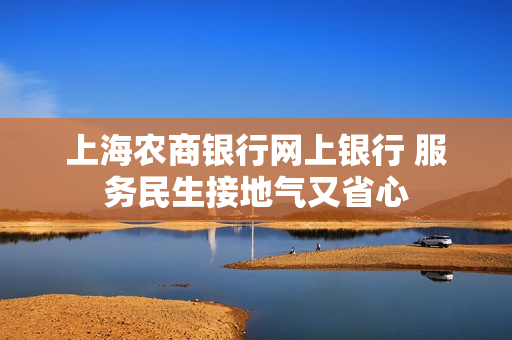 上海农商银行网上银行 服务民生接地气又省心