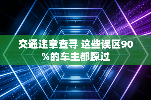 交通违章查寻 这些误区90%的车主都踩过