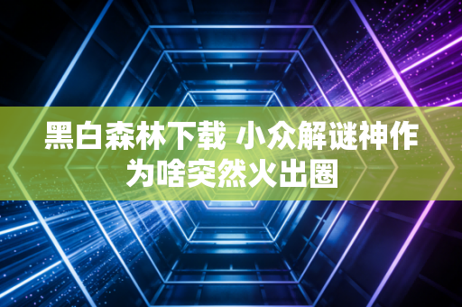 黑白森林下载 小众解谜神作为啥突然火出圈