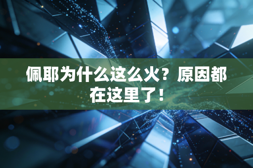 佩耶为什么这么火？原因都在这里了！